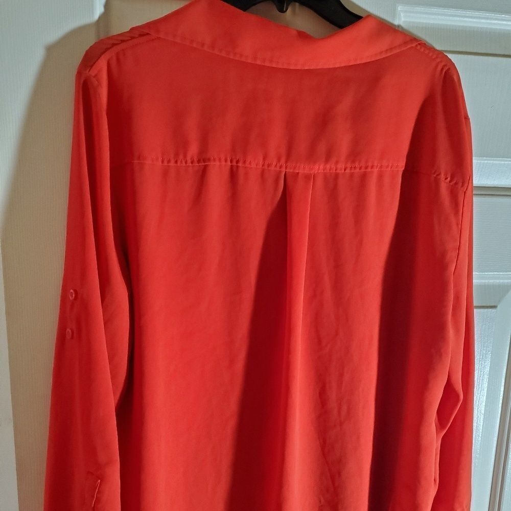 New York & Company button long sleeve blouse - Picture 2 of 8